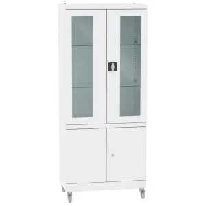 Szafa medyczna SML 104 z kółkami metalowa przeszklona - szerokość 80 cm