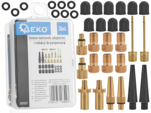 Zestaw końcówek, adapterów i redukcji do pompowania 36el. G01267 GEKO