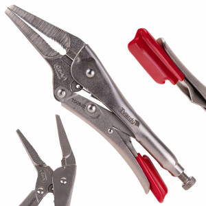 Szczypce zaciskowe morse'a - proste wydłużone szczęki - 225mm CrV T00922 Tvardy