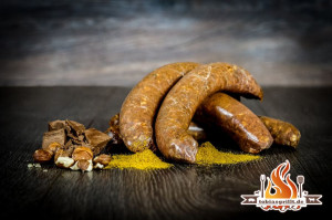 Eine nussige Bratwurst mit Rind, Lamm und Schweinefleisch - definitv anders.