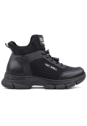 Sneakersy botki czarne licowe 2 Brisbois