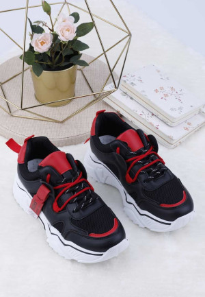 Sneakersy czarno czerwone Lydie
