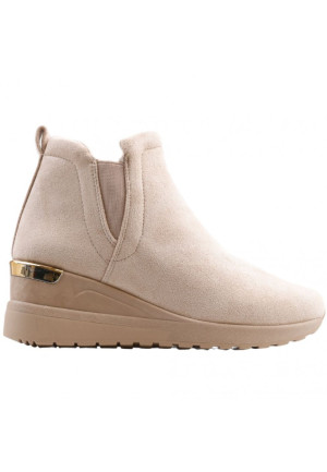 Sneakersy botki damskie beżowe 2 Caradoc