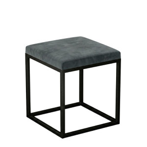 Pufa metalowa tapicerowana - Grafit - YRKE