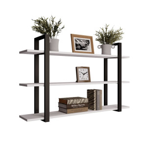 Półka potrójna metalowa biała loftowa - YRKE