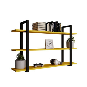 Półka potrójna metalowa żółta loftowa - YRKE