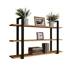 Półka potrójna metalowa buk loftowa - YRKE