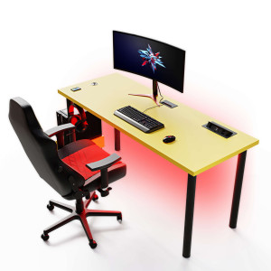 Biurko gamingowe - Żółte - YRKE