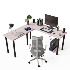 Biurko narożne - Różowe - YRKE