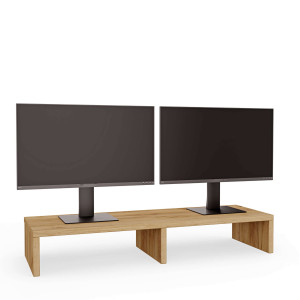 Podwójna podstawka pod monitor - Dąb złoty - YRKE