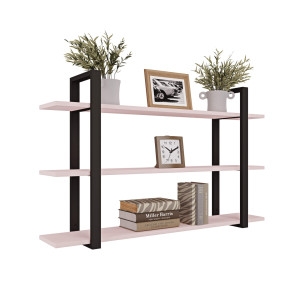 Półka potrójna metalowa różowy loftowa - YRKE