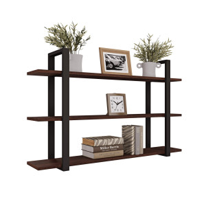 Półka potrójna metalowa wenge loftowa - YRKE