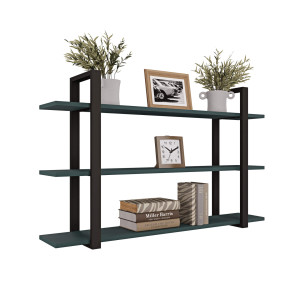 Półka potrójna metalowa zielony loftowa - YRKE