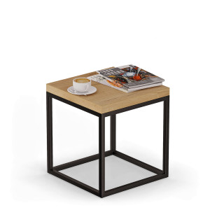 Stolik nocny metalowy - Dąb złoty - YRKE