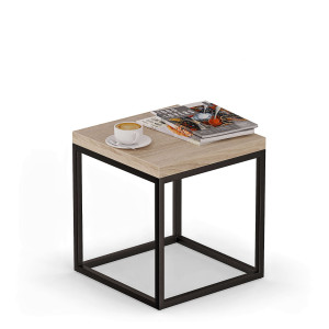 Stolik nocny metalowy - Dąb sonoma - YRKE