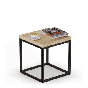 Stolik kawowy metalowy - Dąb artisan - YRKE