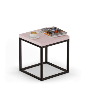 Stolik kawowy metalowy - Różowy - YRKE