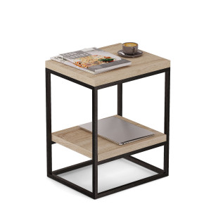 Stolik metalowy - Dąb sonoma - YRKE