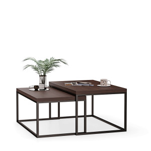 Stolik metalowy podwójny wenge - kolekcja Metalove - YRKE