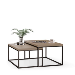 Stolik metalowy podwójny cappuccino - kolekcja Metalove - YRKE