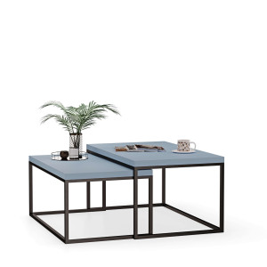 Stolik metalowy podwójny niebieski - kolekcja Metalove - YRKE