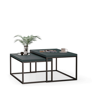 Stolik metalowy podwójny zielony - kolekcja Metalove - YRKE