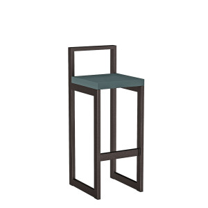 Metalowy Hoker loft z oparciem - Zielony - YRKE