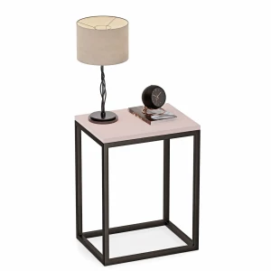 Stolik nocny loftowy Indri - Różowy - YRKE