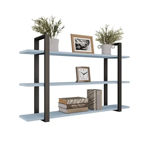 Półka potrójna metalowa niebieski loftowa - YRKE