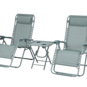 Zestaw leżaków ogrodowych ze stolikiem Delux zielony