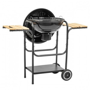 Grill węglowy kulisty z pokrywą i półkami MIR270