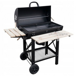Grill węglowy z drewnianymi półkami MIR418