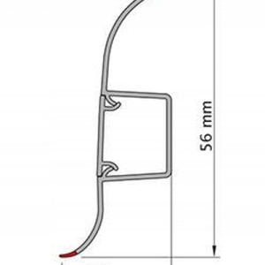 Listwa PCV podłogowa z gumką SG 56mm 2,5m Dąb palony