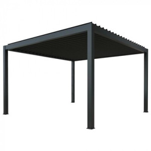 Pergola tarasowa Luxe 3 x 4 m antracytowa z LED i elektrycznym dachem