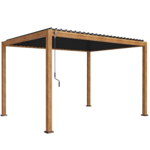 Pergola Tarasowa Aluminiowa MIRADOR Premium 3 x 4 m Dąb wiśniowy