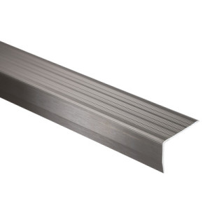 Profil schodowy ochronny aluminiowy 40x25x1800mm – szczotkowany ciemny srebrny