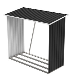 Metalowa drewutnia ogrodowa 163 x 83 x 154 cm – Składzik na drewno Ciemny szary (Antracyt)
