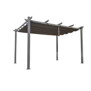 Pergola Aluminiowa Tarasowa 3x4m Grafitowa – Zadaszenie z Rozsuwaną Tkaniną Waterproof