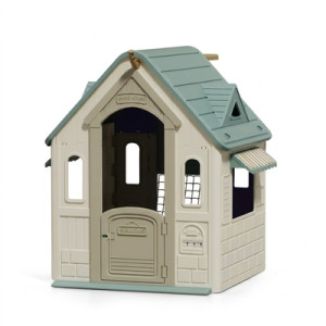 Domek ogrodowy dla dzieci 3w1 z koszem i bramką - neutralny 125 x 103 x 108 cm