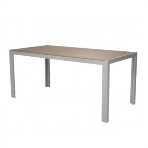 Stół ogrodowy aluminiowy Polywood 180x90 cm srebrny / teak