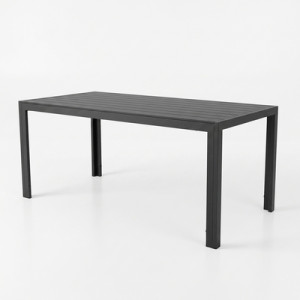 Stół ogrodowy aluminiowy Polywood 150x90 cm Ciemnoszary / Czarny