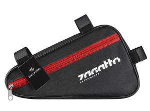 Czarna torba rowerowa pod ramę z czerwonym suwakiem "On the Move" ZG87