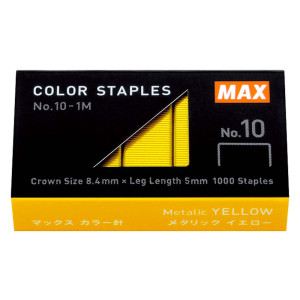 Zszywki MAX - Color Staples - metaliczne żółte No.10