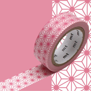 Taśma washi mt masking tape - Asanoha różowa