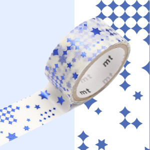 Taśma washi mt masking tape - Star blue metalizowane gwiazdki