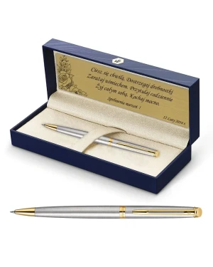 Zestaw Waterman Hemisphere stalowy GT z grawerem