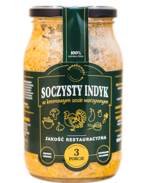 Indyk w kremowym sosie warzywnym 350 ml = 1 porcja