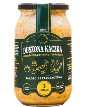 Duszona kaczka z marchewką, pietruszką i tymiankiem 350 ml = 1 porcja