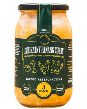 Panang curry z kurczakiem, trawą cytrynową i ananasem 350 ml = 1 porcja