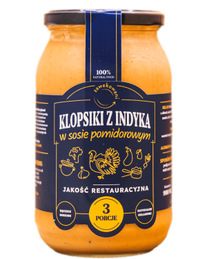Klopsiki z indyka w sosie pomidorowym 350 ml = 1 porcja